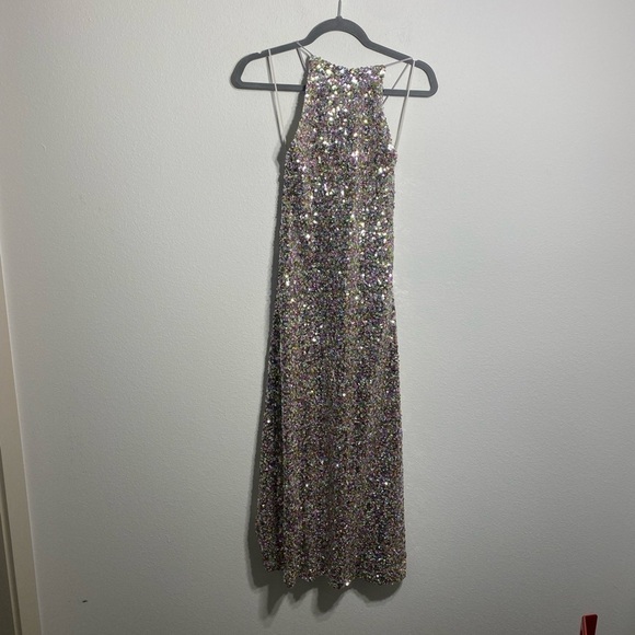 Zara Viral colorful SEQUIN KNIT HALTER DRESS NWT - Picture 11 of 14